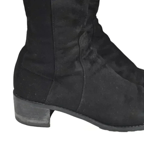 Stuart Weitzman Reserve Over  the Knee Suede Boots Black Suede Size 5.5 - Picture 5 of 13